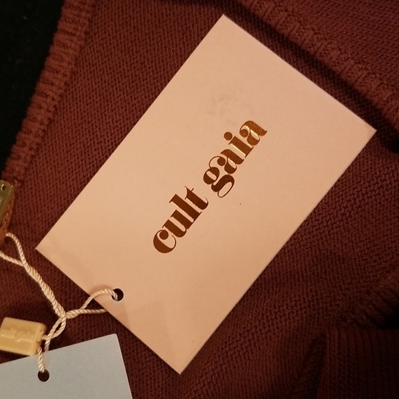 💕CULT GAIA💕 Carla Knit Dress ~ Full Length Gown Cut-Outs Ember Small NWT - Picture 14 of 16